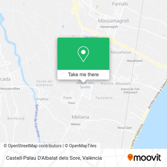 Castell-Palau D'Albalat dels Sore map
