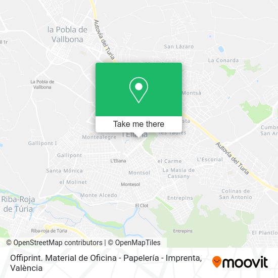 Offiprint. Material de Oficina - Papelería - Imprenta map
