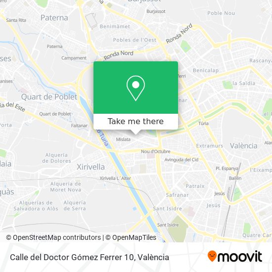 mapa Calle del Doctor Gómez Ferrer 10