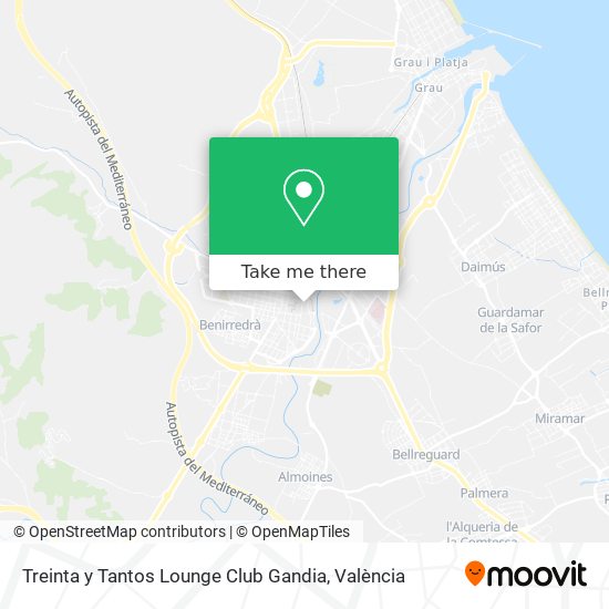 Treinta y Tantos Lounge Club Gandia map