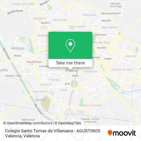 mapa Colegio Santo Tomas de Villanueva - AGUSTINOS Valencia