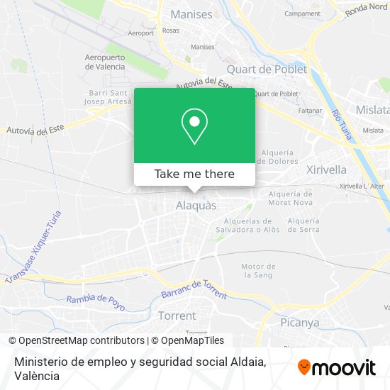 Ministerio de empleo y seguridad social Aldaia map