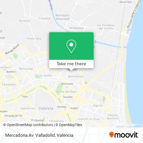 Mercadona Av. Valladolid map