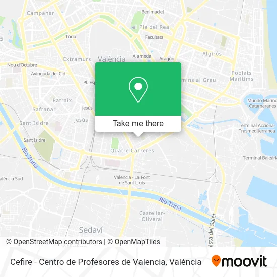 Cefire - Centro de Profesores de Valencia map