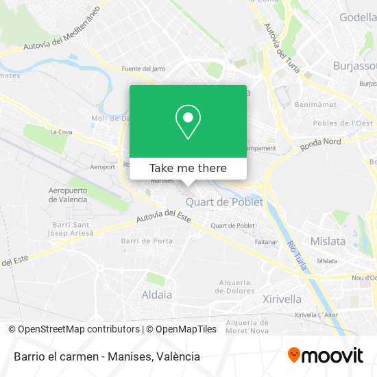 Barrio el carmen - Manises map