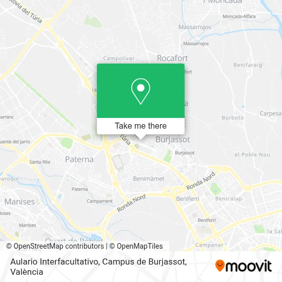 Aulario Interfacultativo, Campus de Burjassot map