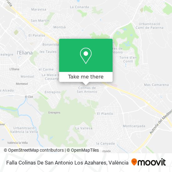 Falla Colinas De San Antonio Los Azahares map