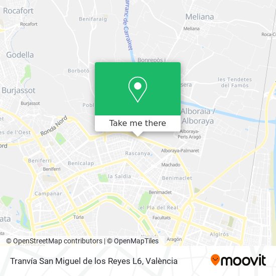 Tranvía San Miguel de los Reyes L6 map