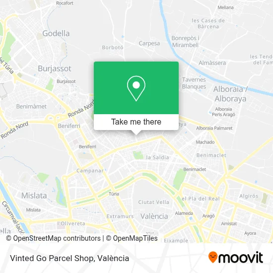 Vinted Go Parcel Shop map