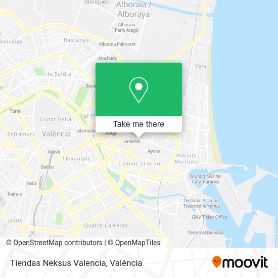 Tiendas Neksus Valencia map
