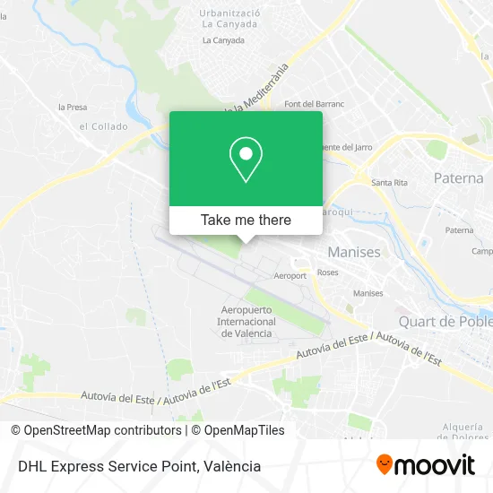 DHL Express Service Point map