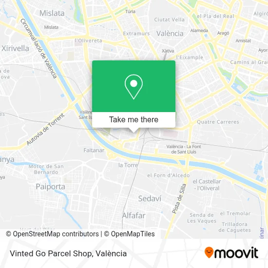 Vinted Go Parcel Shop map