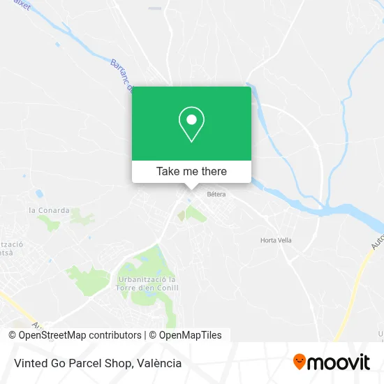 Vinted Go Parcel Shop map