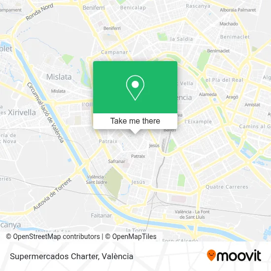 Supermercados Charter map