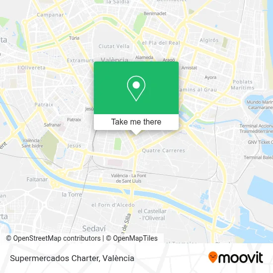 Supermercados Charter map