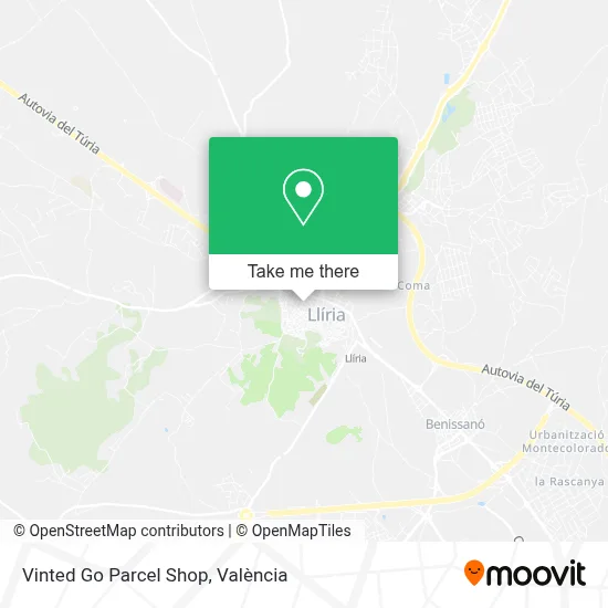 Vinted Go Parcel Shop map