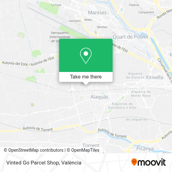 Vinted Go Parcel Shop map