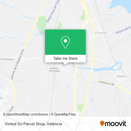 Vinted Go Parcel Shop map