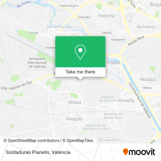 Soldaduras Planells map