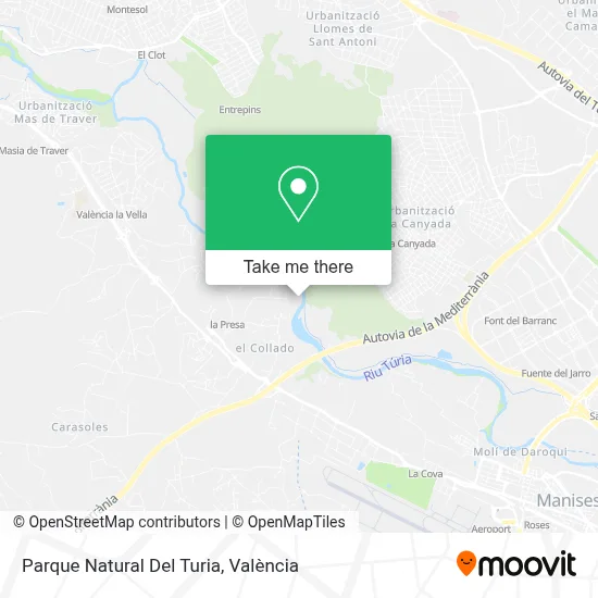 Parque Natural Del Turia map