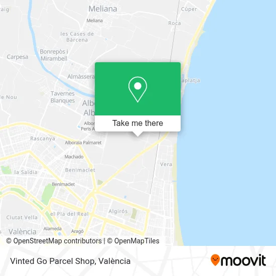 Vinted Go Parcel Shop map