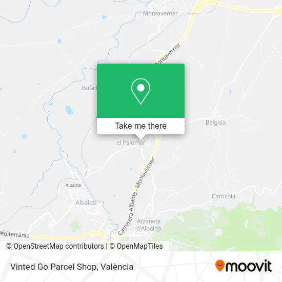 Vinted Go Parcel Shop map