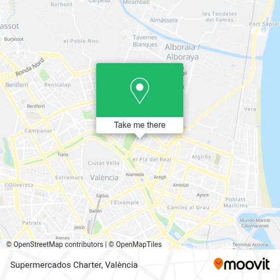 Supermercados Charter map