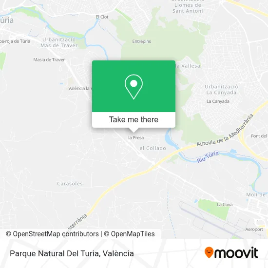 Parque Natural Del Turia map