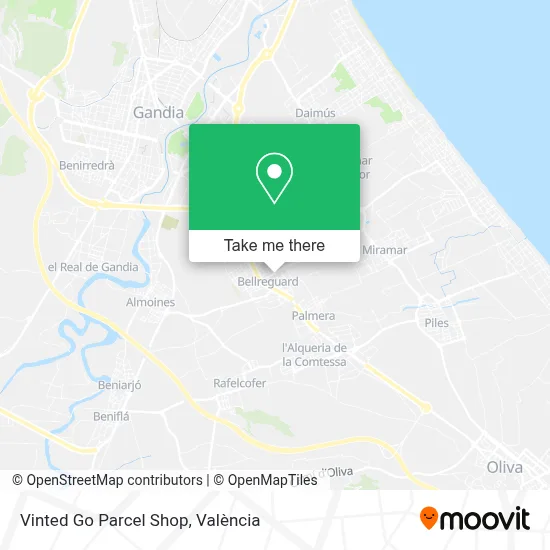 Vinted Go Parcel Shop map