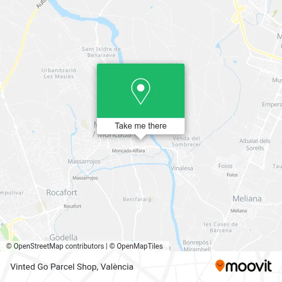 Vinted Go Parcel Shop map