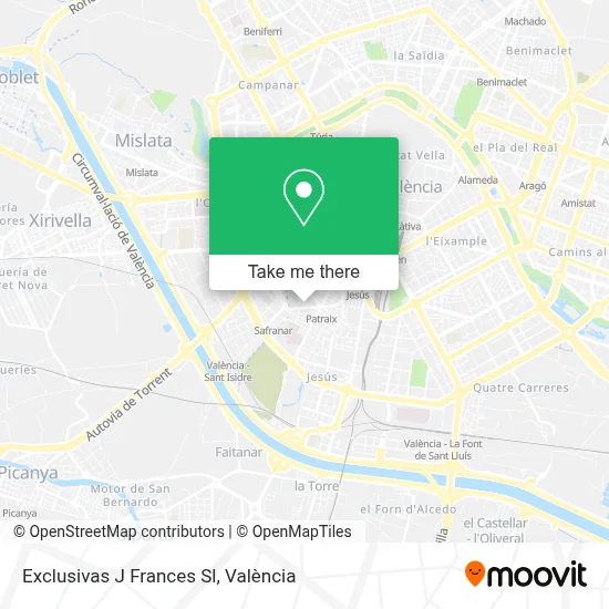 Exclusivas J Frances Sl map