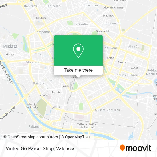 Vinted Go Parcel Shop map