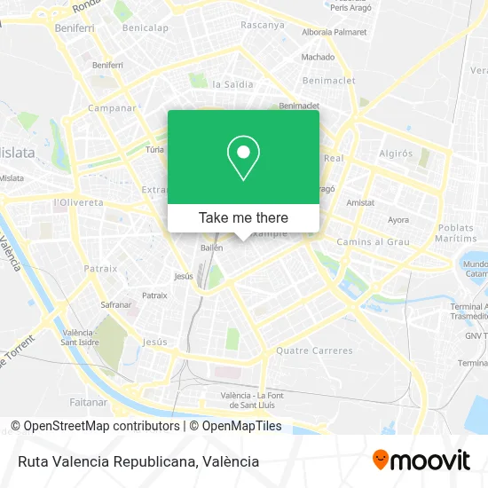 Ruta Valencia Republicana map