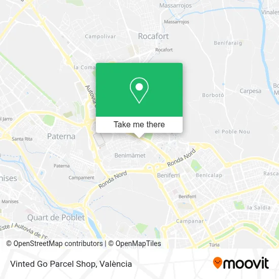 Vinted Go Parcel Shop map