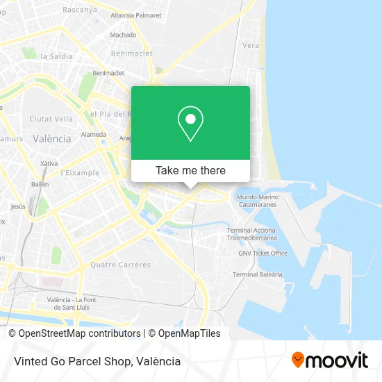 Vinted Go Parcel Shop map