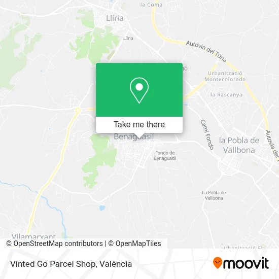 Vinted Go Parcel Shop map