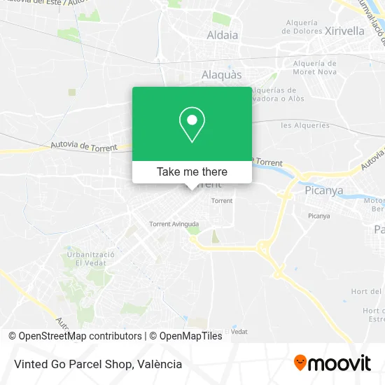 Vinted Go Parcel Shop map