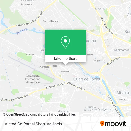 Vinted Go Parcel Shop map