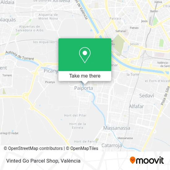 Vinted Go Parcel Shop map