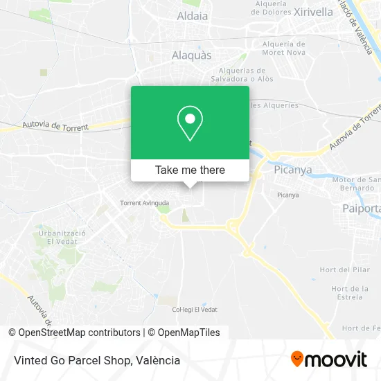 Vinted Go Parcel Shop map