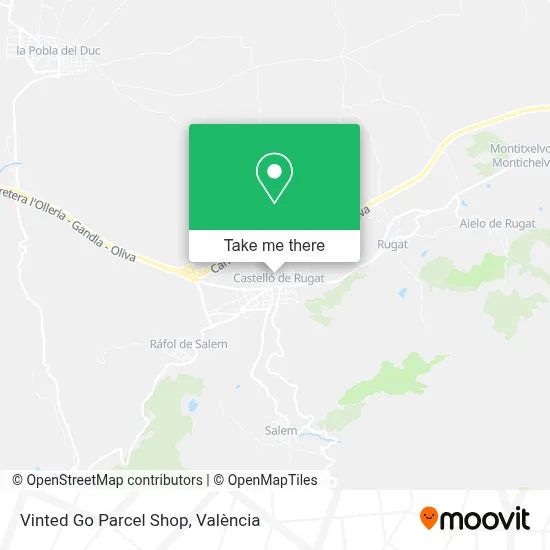Vinted Go Parcel Shop map