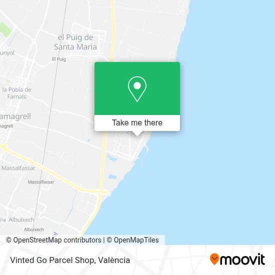 Vinted Go Parcel Shop map