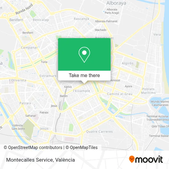 Montecalles Service map