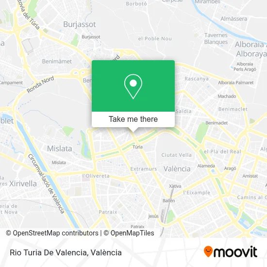 Rio Turia De Valencia map