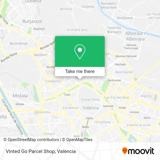 Vinted Go Parcel Shop map