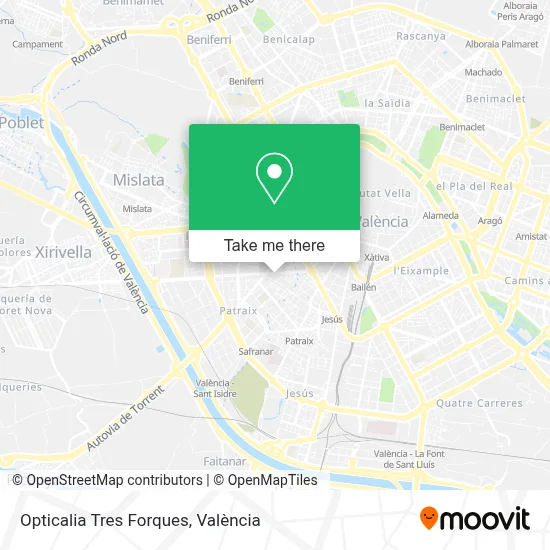 Opticalia Tres Forques map