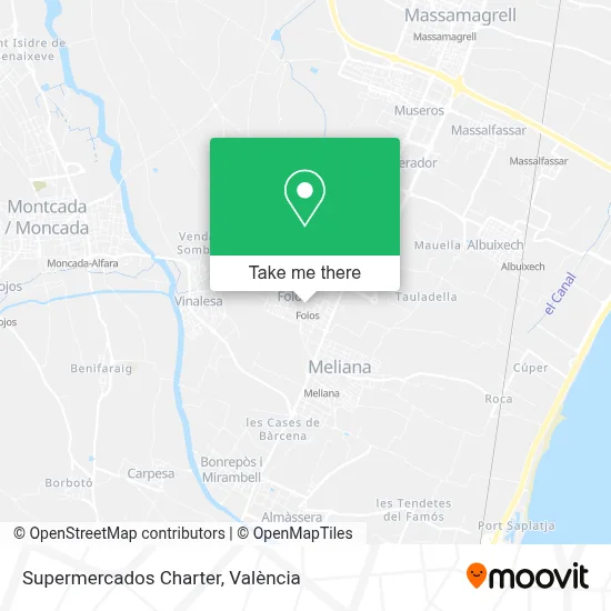 Supermercados Charter map