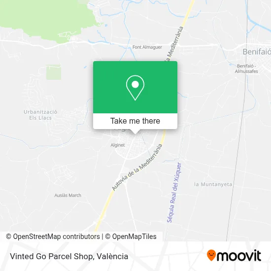 Vinted Go Parcel Shop map