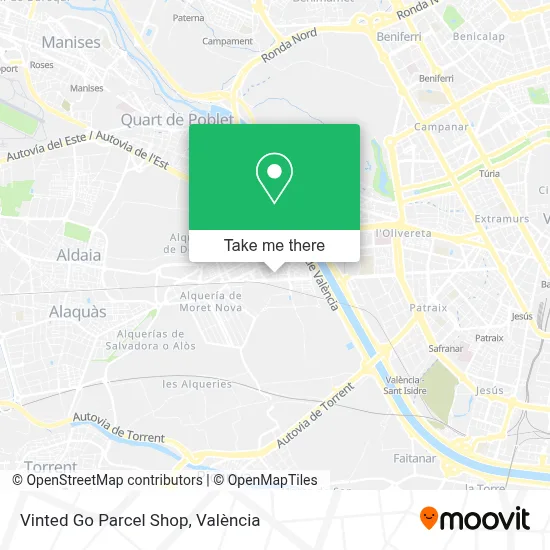 Vinted Go Parcel Shop map
