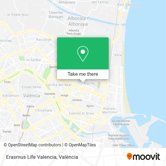 Erasmus Life Valencia map